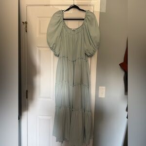 Eva Puffed Sleeve Max Dress NWOT
